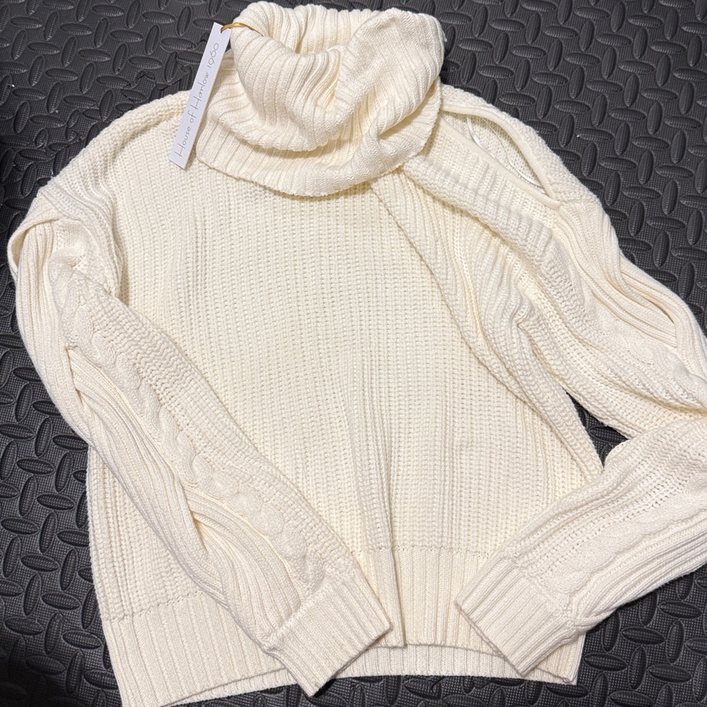 Cream Turtleneck Sweater
